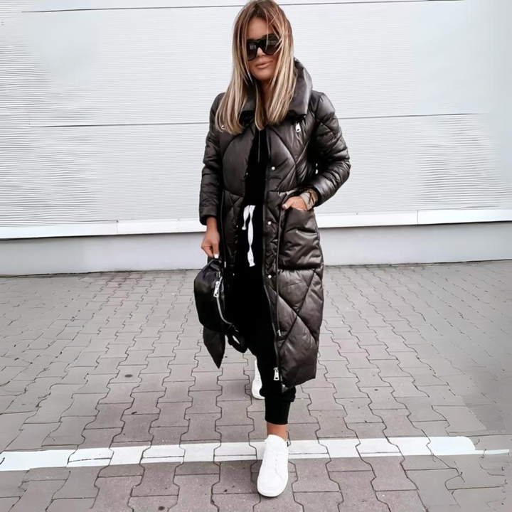 Elora Lange winterjacke mit Daunenfüllung für Frauen - Winddicht & wasserabweisend