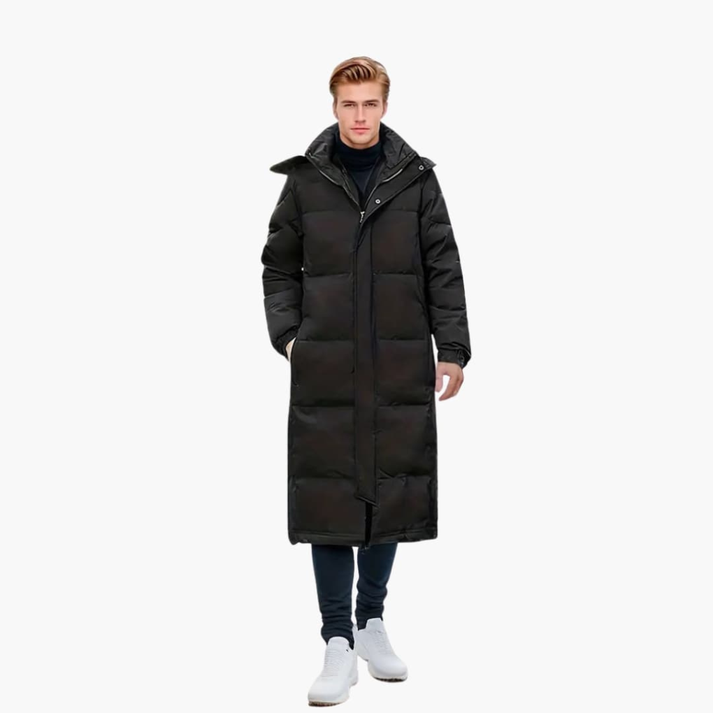 Herren gepolsterte Jacke für den Winter mit durchgehendem Reißverschluss