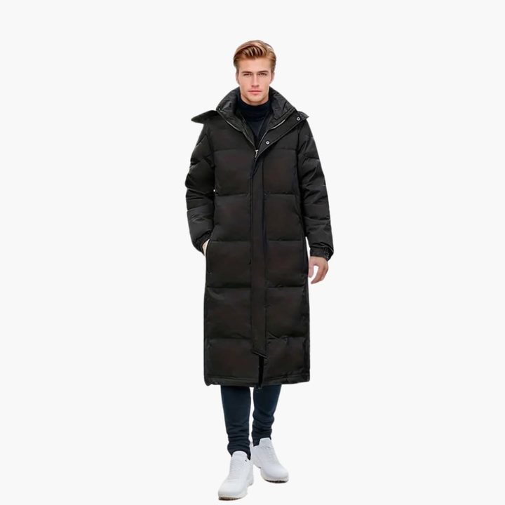 Herren gepolsterte Jacke für den Winter mit durchgehendem Reißverschluss