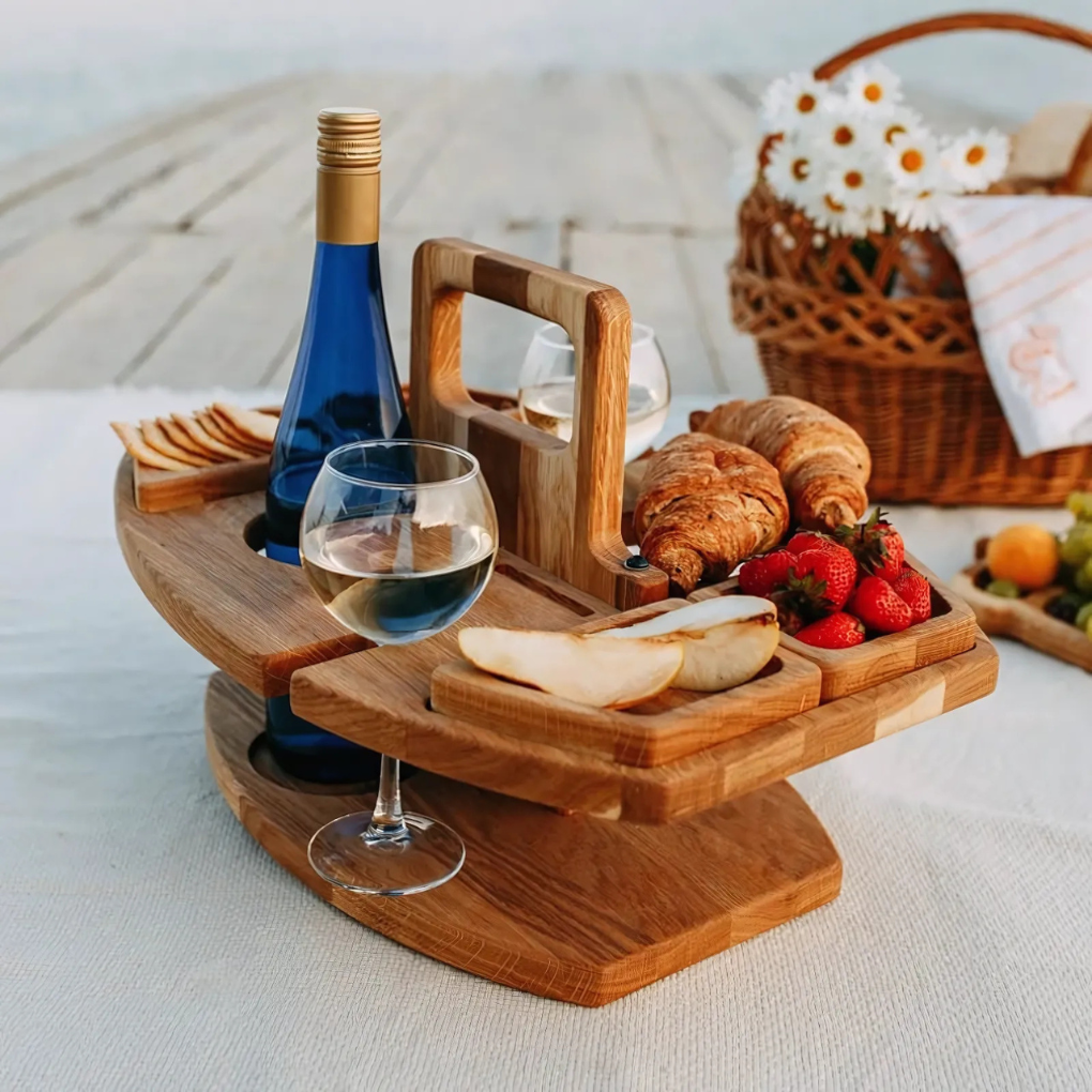 Tragbarer, klappbarer Picknicktisch aus Holz