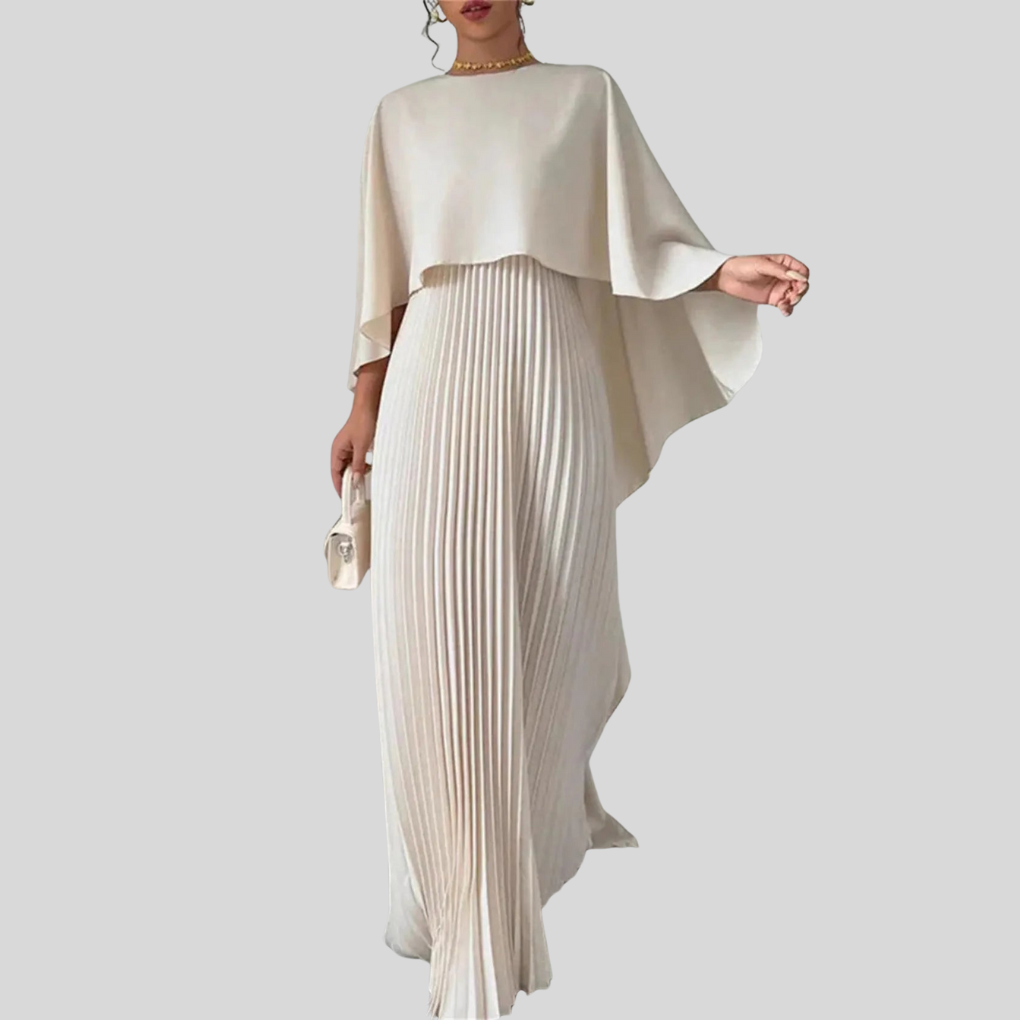 Maxikleid mit Fledermausärmeln – fließende Silhouette