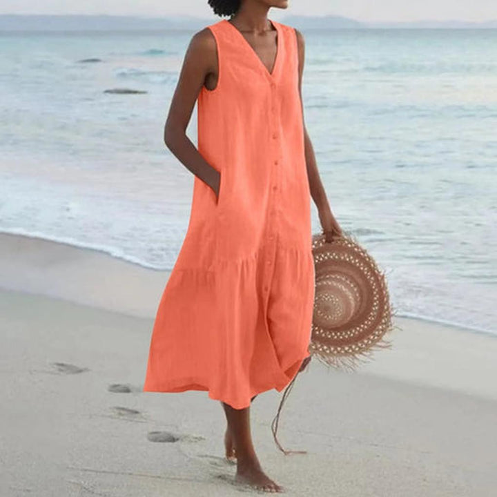 Damen V-Ausschnitt Kleid – Elegante Alltagskleidung