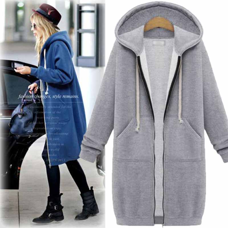 Lässige lange Damen-Strickjacke - CozyZip
