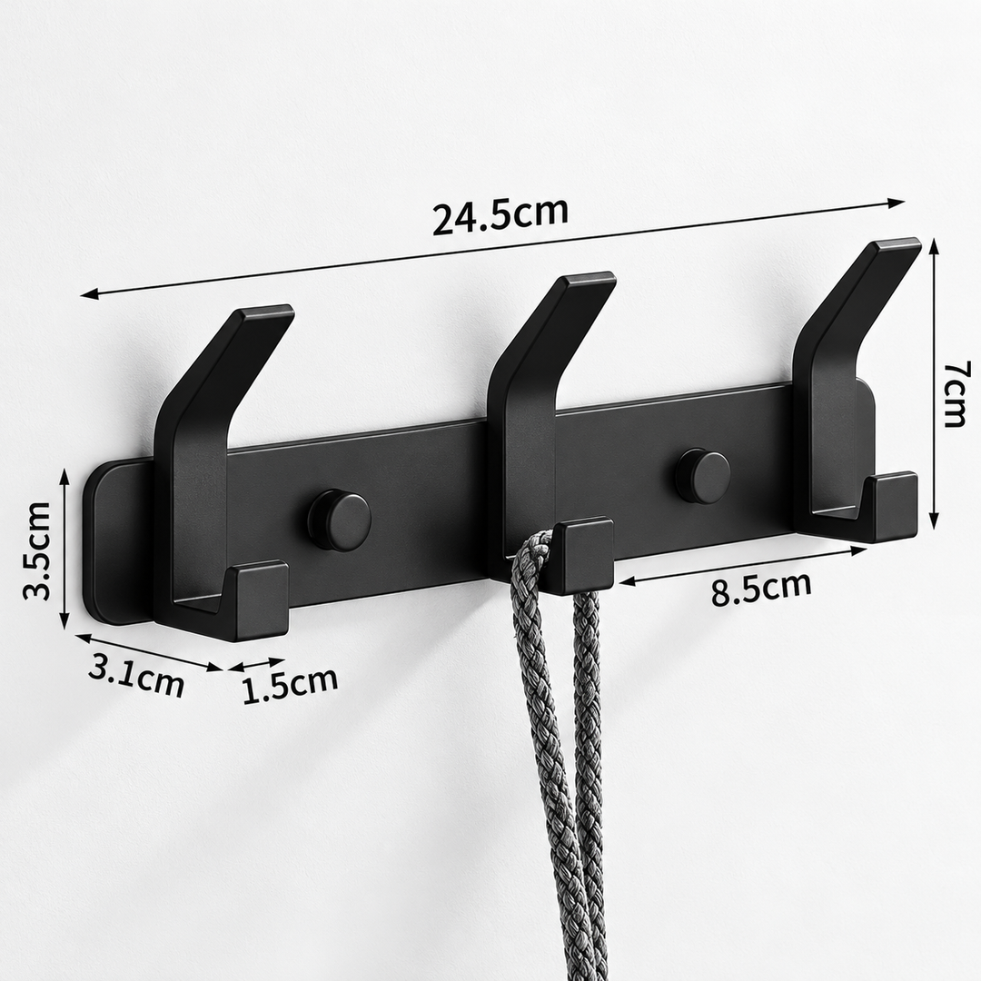 Aluminium-Wandhaken – 3, 4, 5 oder 6 Haken | Badezimmer-Handtuchhalter