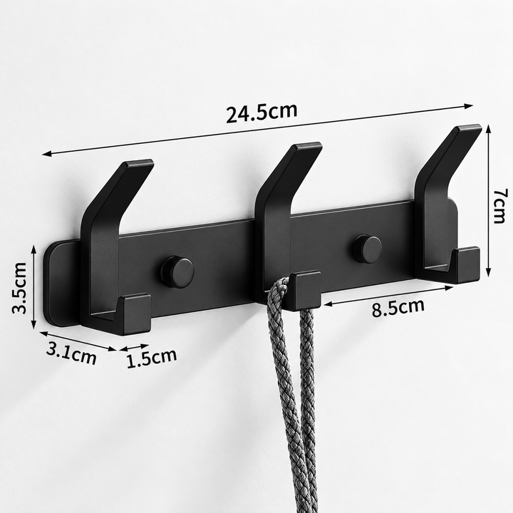 Aluminium-Wandhaken – 3, 4, 5 oder 6 Haken | Badezimmer-Handtuchhalter
