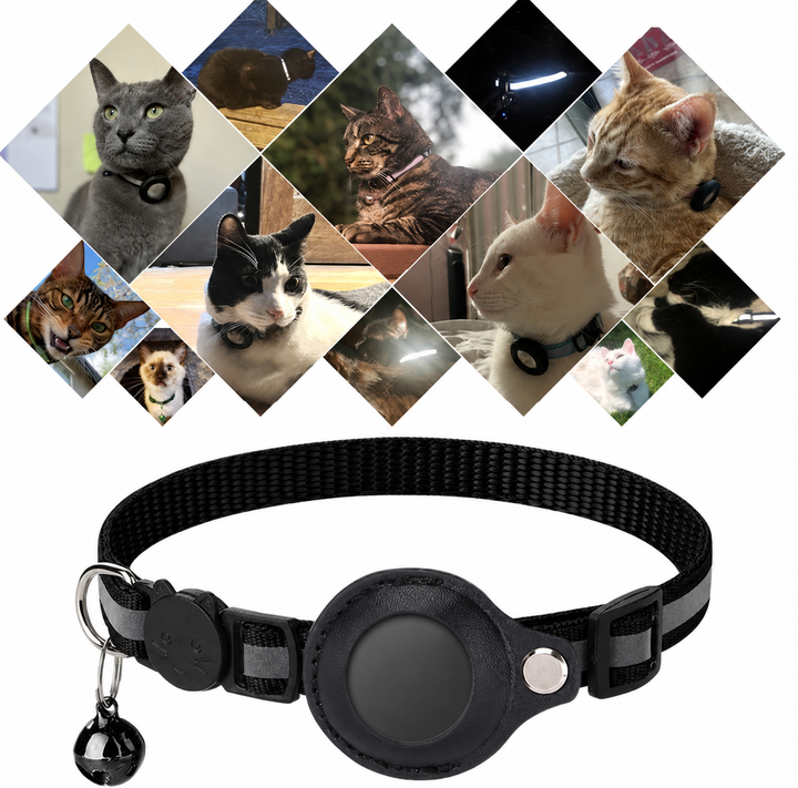 Katzenhalsband mit GPS und Reflexstreifen, Verstellbar