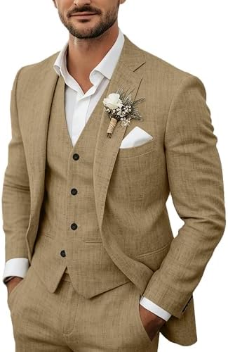Herren-Leinenanzug 3-teilig - Maßgeschneidertes Sommer-Set für Hochzeiten