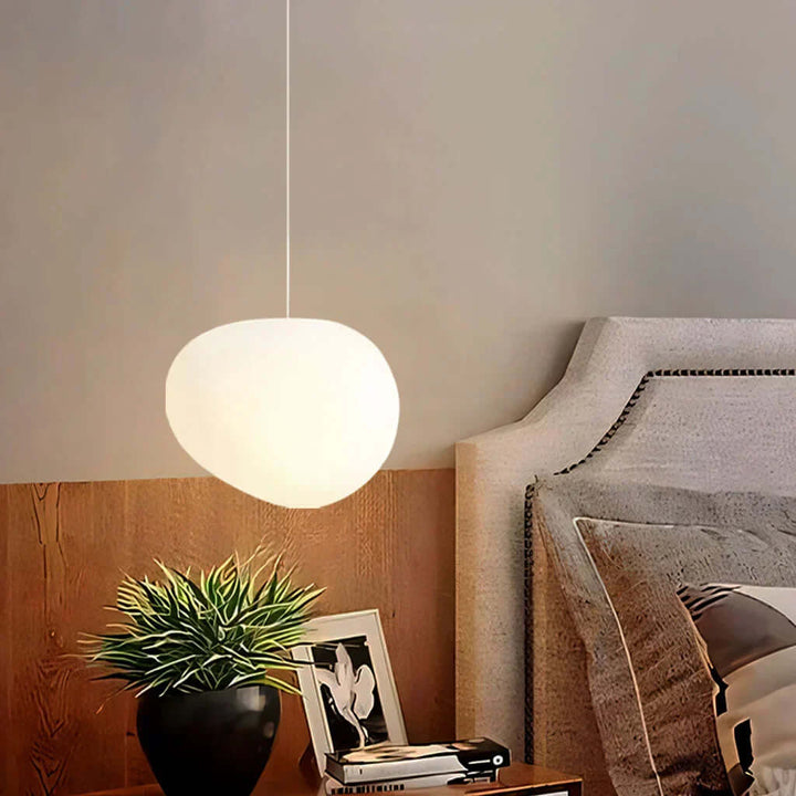 Pendelleuchte aus weißem Stein - Modern und minimalistisch