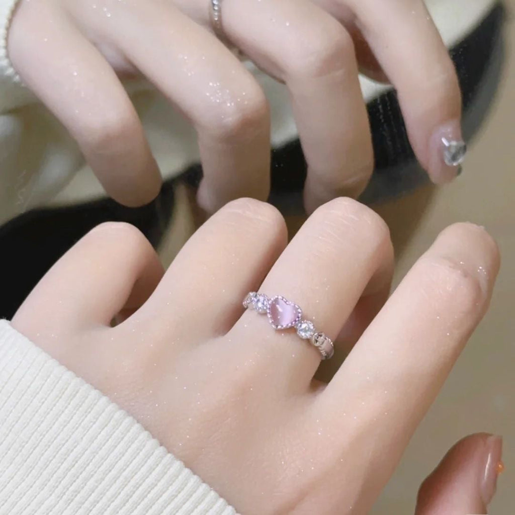 Niche Design Heart-shaped Adjustable Open Ring