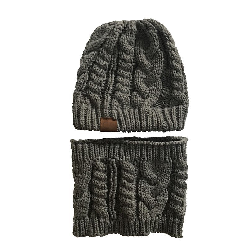 Strickmütze mit separatem Schlauchschal für Damen – dehnbar und warm