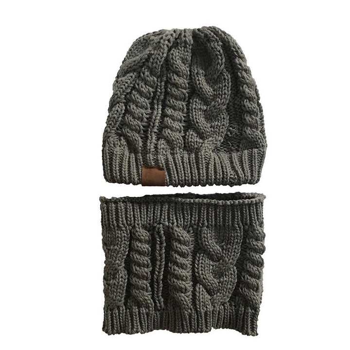 Strickmütze mit separatem Schlauchschal für Damen – dehnbar und warm