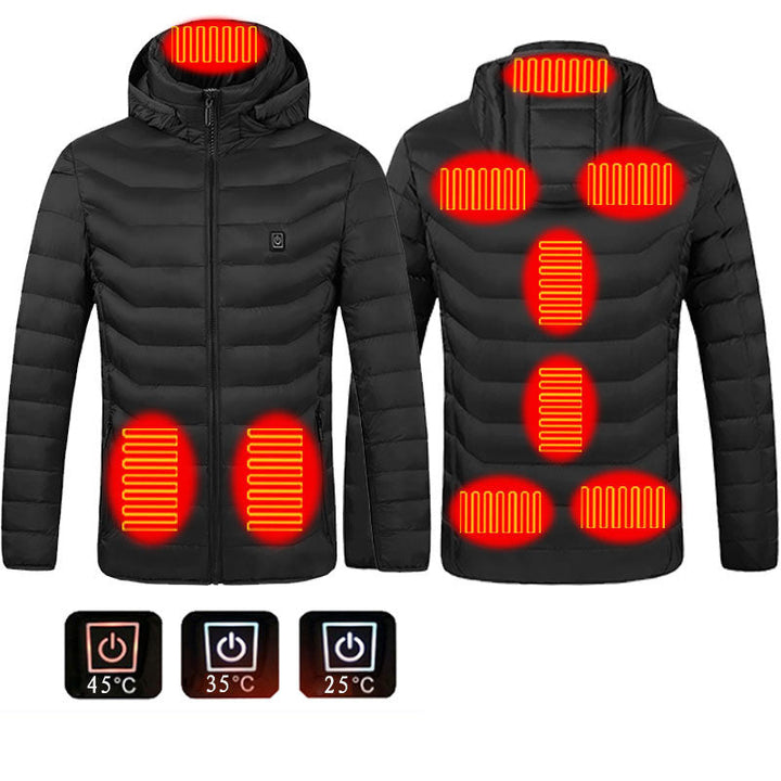 Beheizte Jacke mit Kapuze, auch mit Powerbank bestellbar