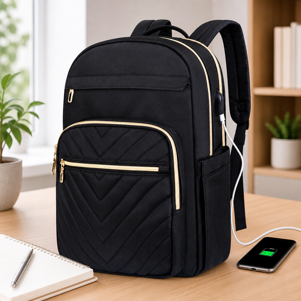 Stilvoller Tech-Rucksack für Damen – USB & 15,6" – Carriro
