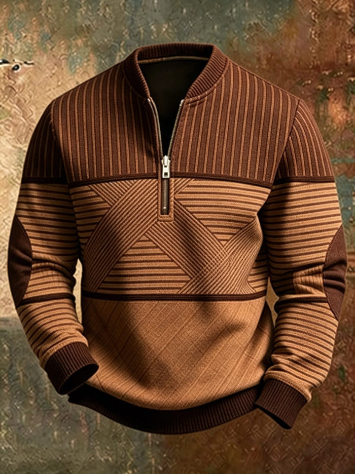 Stylischer Herrenpullover mit Halbreissverschluss
