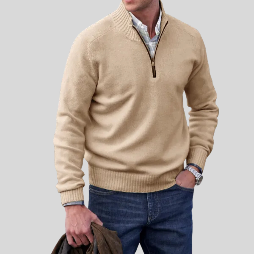 Herren-Pullover mit Reißverschluss vorne