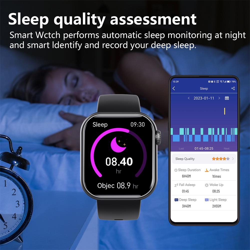 Wasserdichte Smartwatch mit Blutdruck-, Blutsauerstoff- und Schlafmonitor