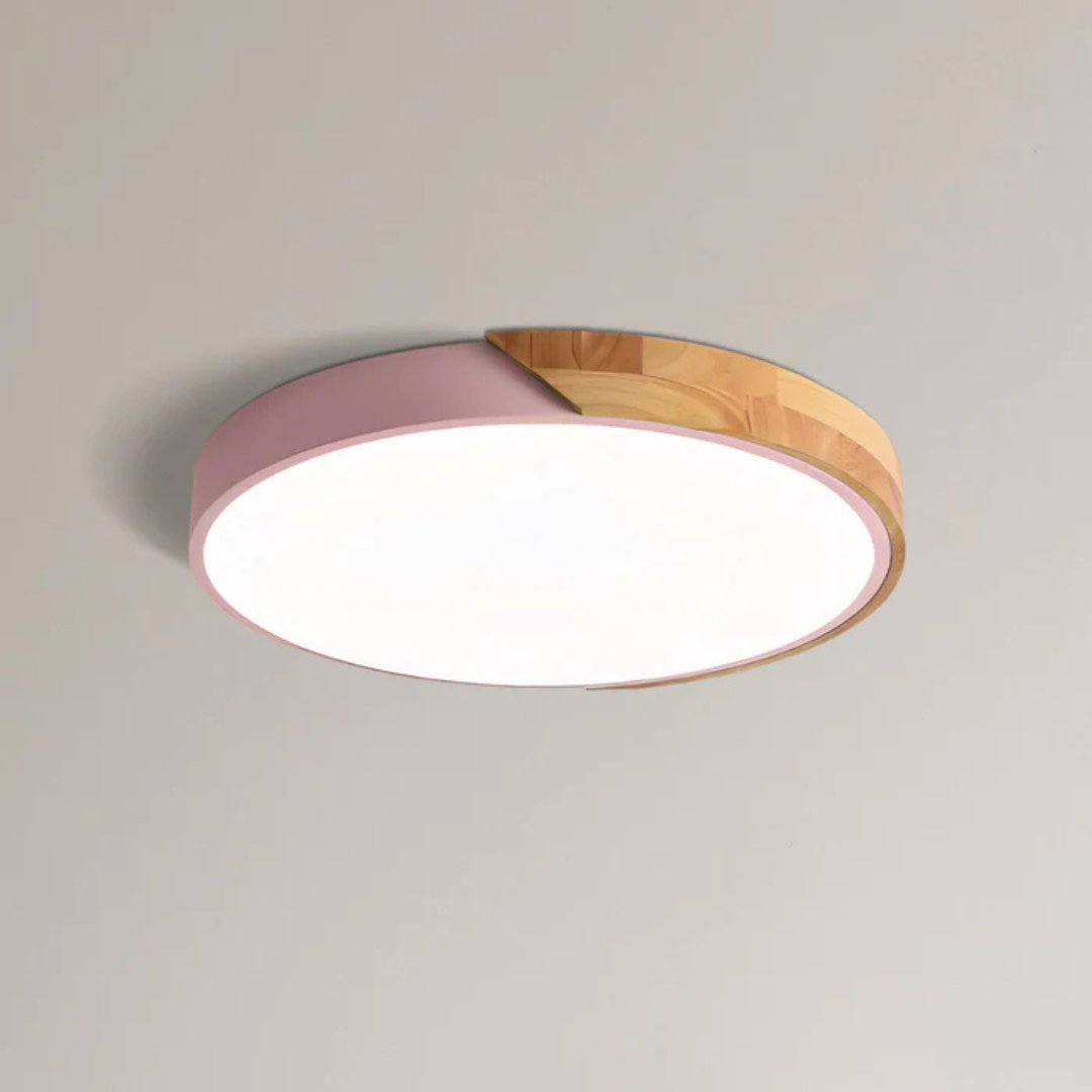 Delos Scandi-Holz-Deckenleuchte | Natürliche LED-Designleuchte