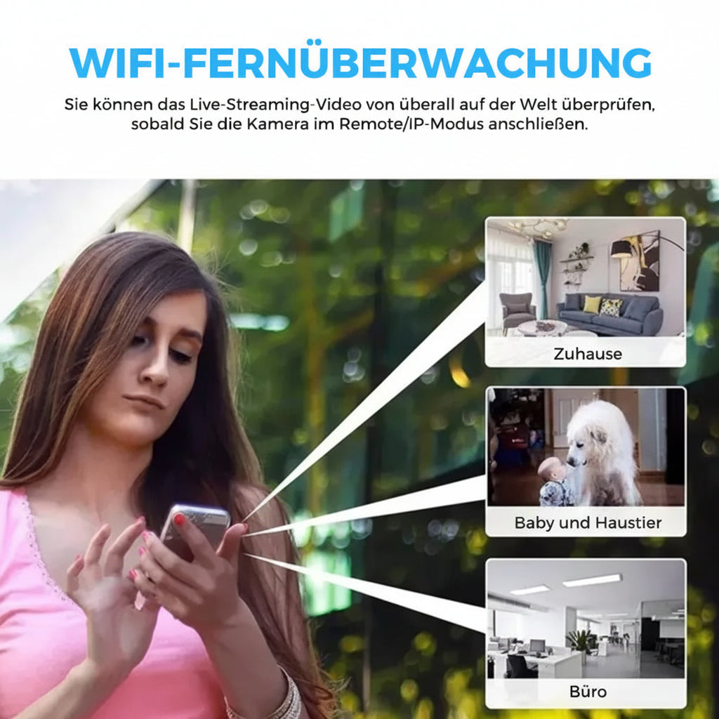 Mini-WLAN-Überwachungskamera 1080p | Verdeckte Nachtsicht | Bewegungsalarm | Audio