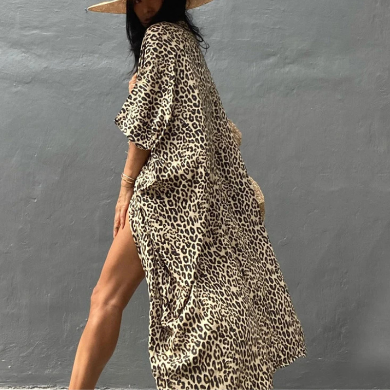 Boho-Chiffon-Strandbluse mit Kimonoärmeln – Ziva