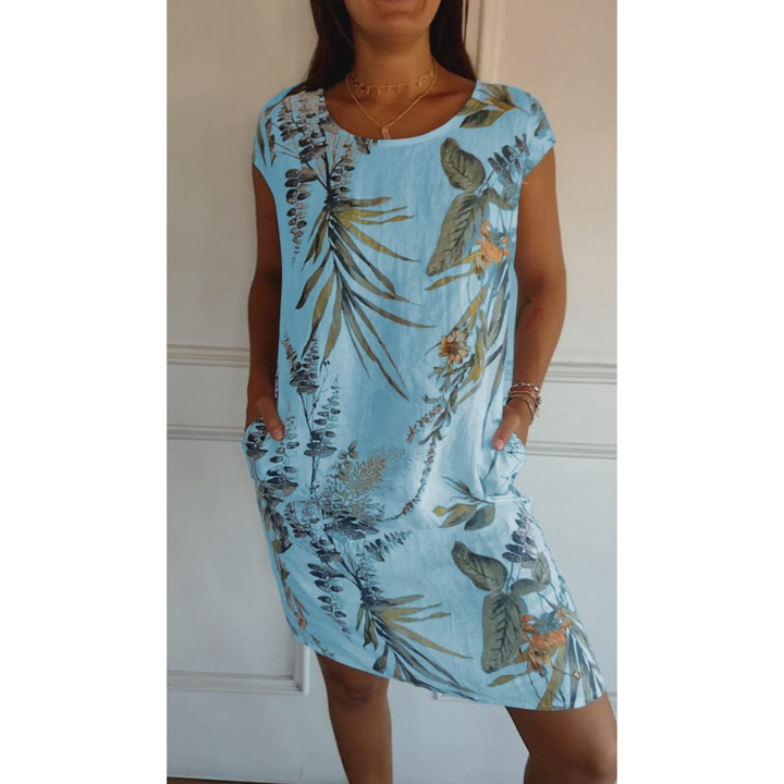 Bequemes Kleid mit Rundhalsausschnitt