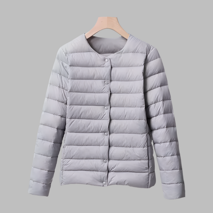 Kragenlose, tragbare Daunenjacke für Frühling und Winter