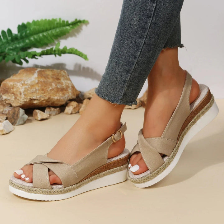 Modische offene Keilsandalen für Damen