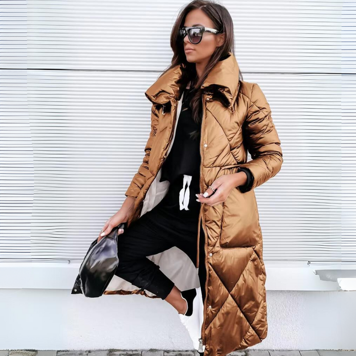 Elora Lange winterjacke mit Daunenfüllung für Frauen - Winddicht & wasserabweisend