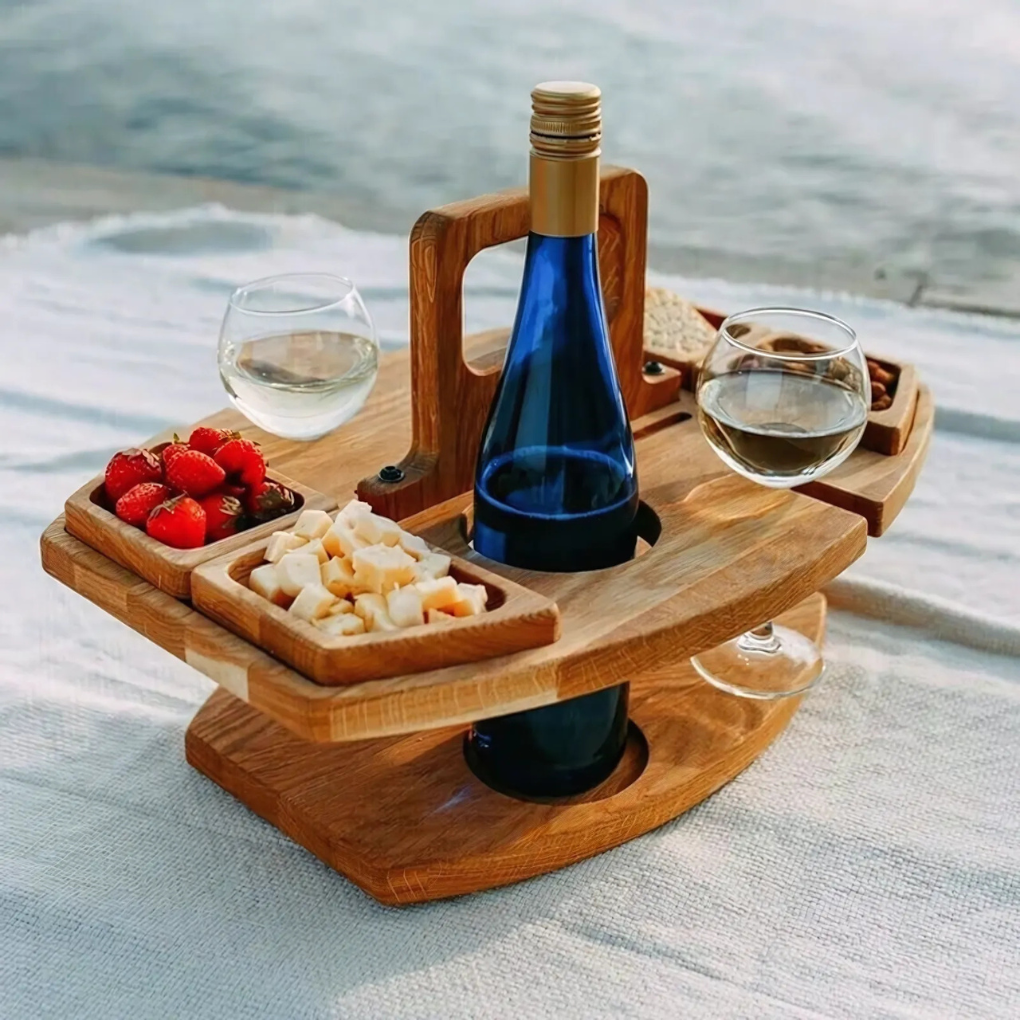 Tragbarer, klappbarer Picknicktisch aus Holz
