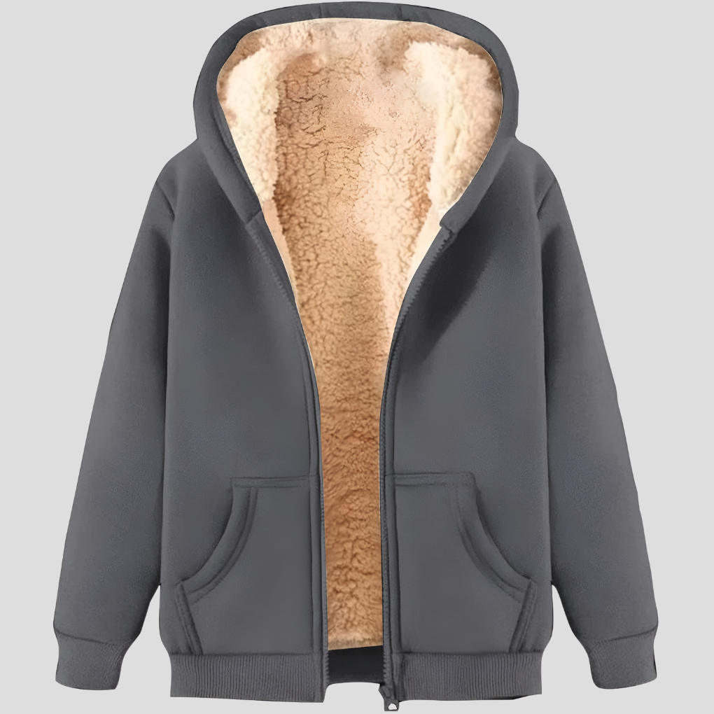 Warme Herren-Winterjacke mit Fleecefutter und Kapuze