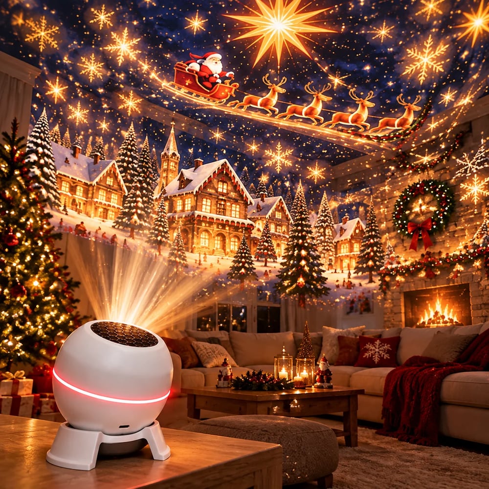 Magisches Weihnachtsprojektorlicht