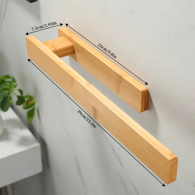 Moderner Handtuchhalter aus Holz – Elegante Wandmontage ohne Werkzeug