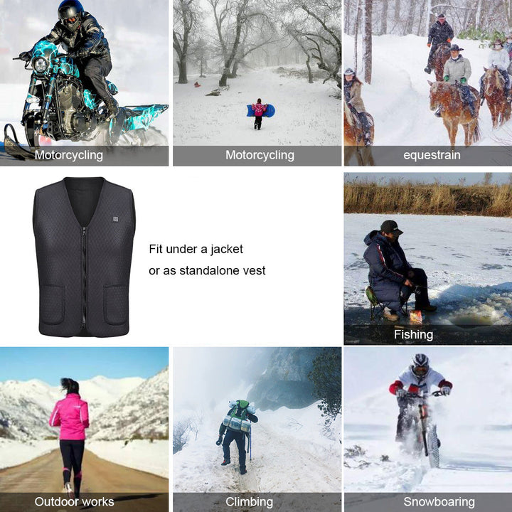 Elektrisch beheizte Weste für Radfahren, Skifahren und Angeln