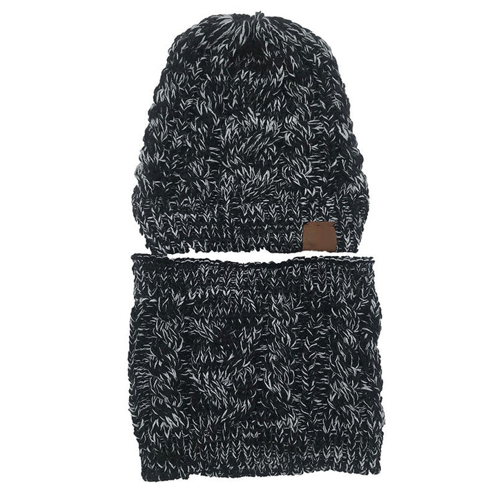 Strickmütze mit separatem Schlauchschal für Damen – dehnbar und warm