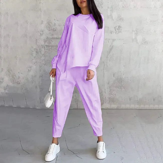 Zweiteiliges Set: Lässiges Langarm-Sweatshirt und Jogginghose