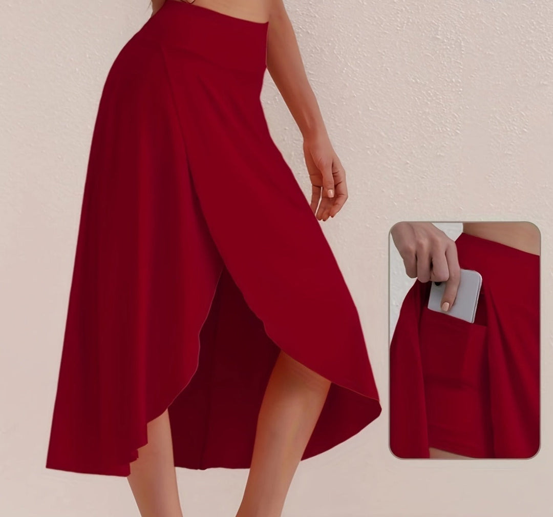 Sportlicher Rock mit hoher Taille und asymmetrischem Schnitt - Alexia