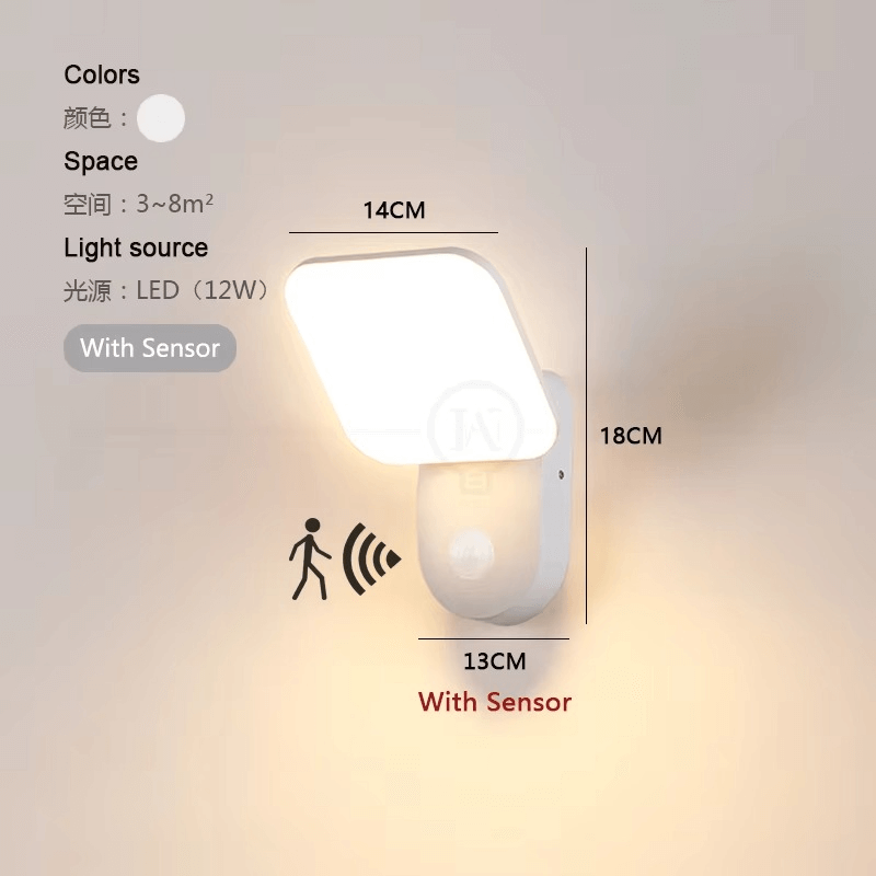 Intelligente LED-Wandleuchte mit Bewegungssensor
