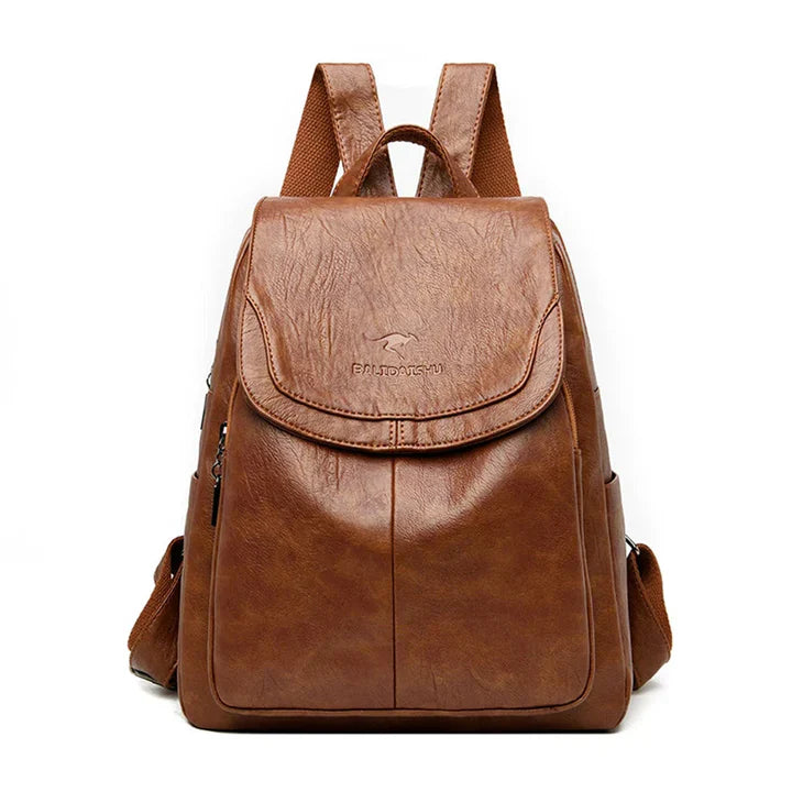 Robuster Lederrucksack für Damen mit zeitlosem Stil