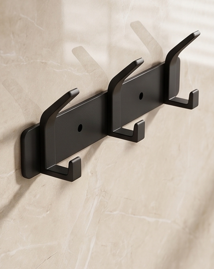 Aluminium-Wandhaken – 3, 4, 5 oder 6 Haken | Badezimmer-Handtuchhalter