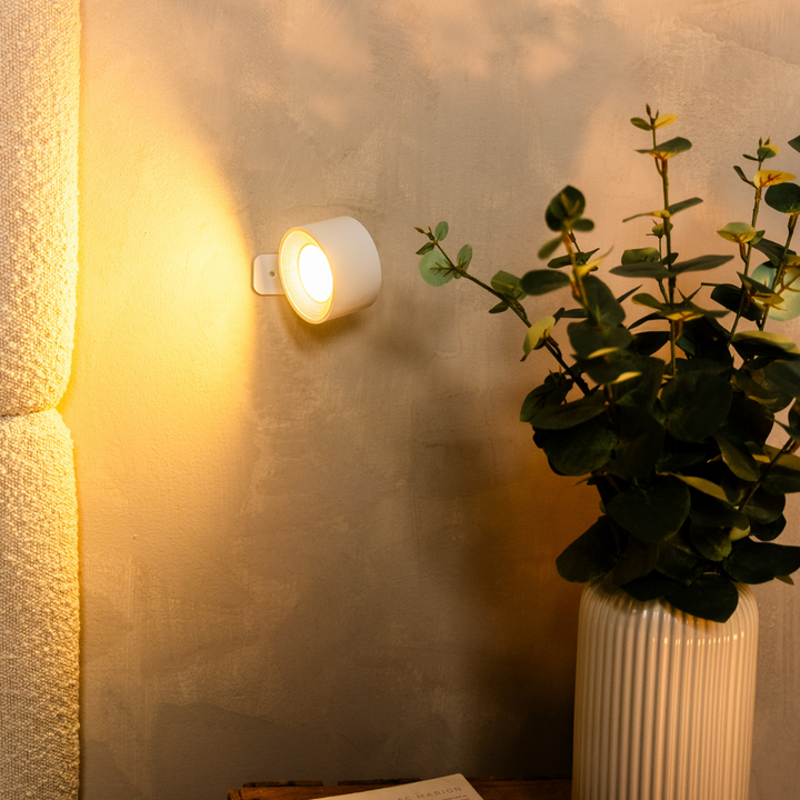 Kabellose LED-Wandlampe mit 360°-Drehung, Touch-Dimmung, 3 Lichtfarben und USB-C-Akku