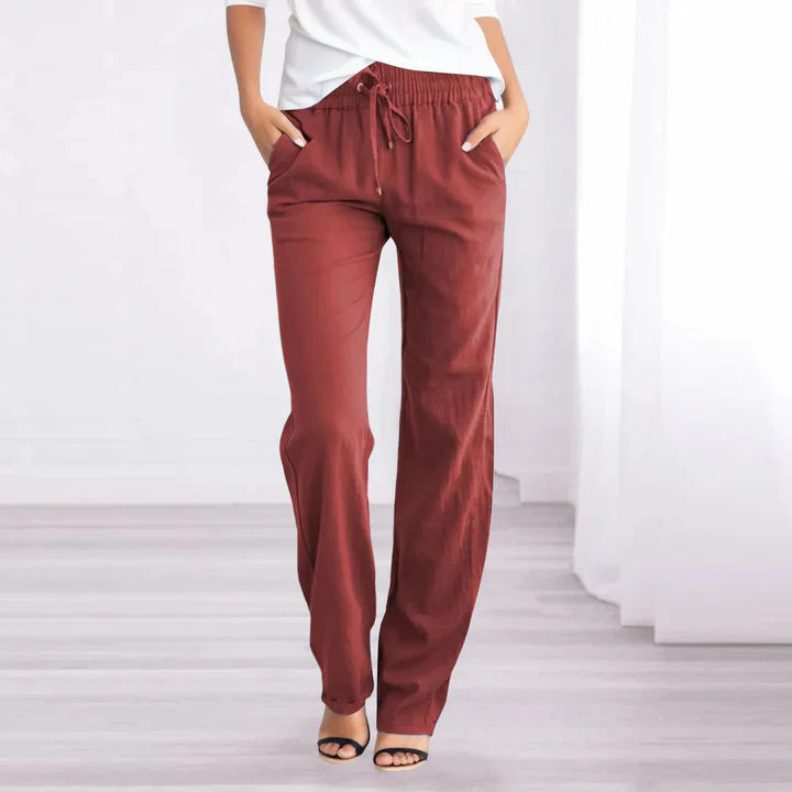 Luftige Baumwoll-Leinenhose für Damen
