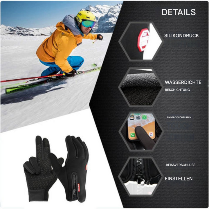 Beheizbare Winterhandschuhe zum Radfahren, Motorradfahren und Skifahren