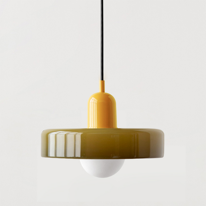 Farbenfrohe Pendelleuchte im Bauhausstil - StiloGlas