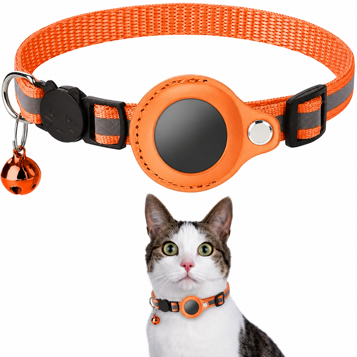 Katzenhalsband mit GPS und Reflexstreifen, Verstellbar