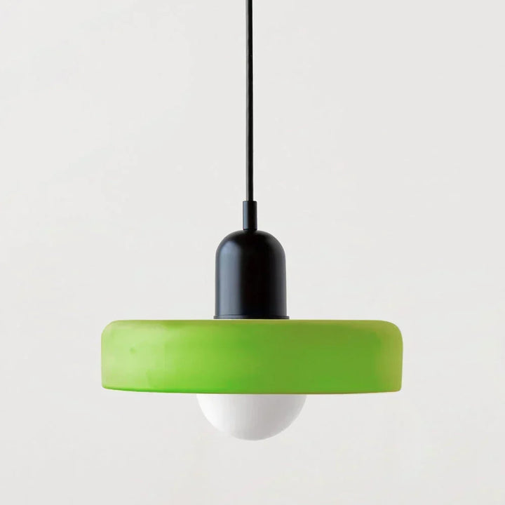 Bauhaus Buntglas-Pendelleuchte