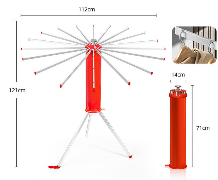 Faltbarer Standwäscheständer aus Aluminium, platzsparend