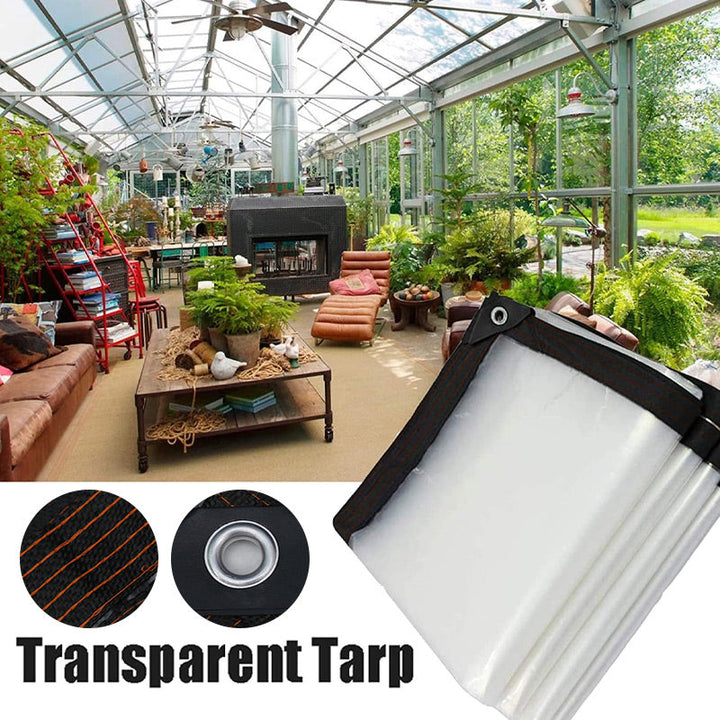 Transparente, wetterfeste Schutzplane für Garten, Terrasse und den Außenbereich