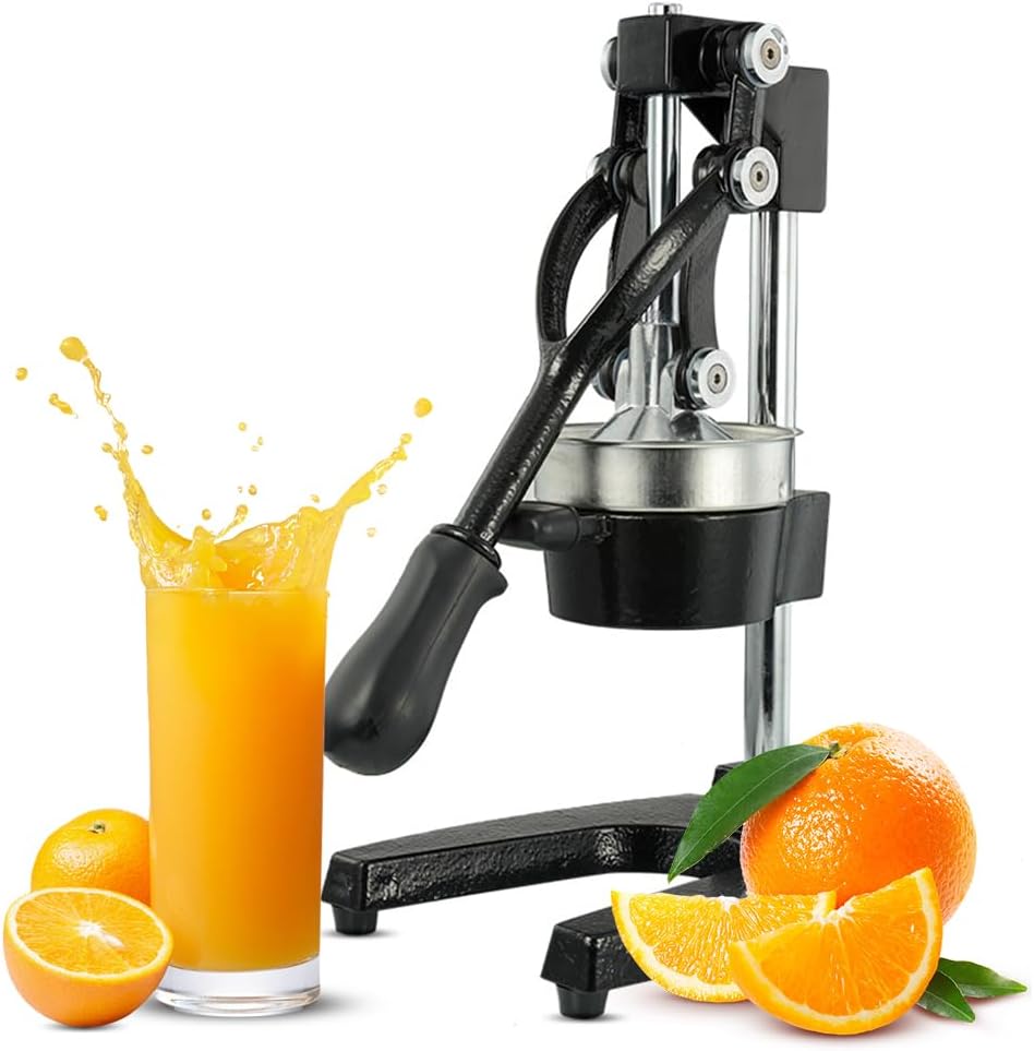 Gusseiserne Handpresse mit 99 % Saftausbeute und Edelstahlkonstruktion – Orvado