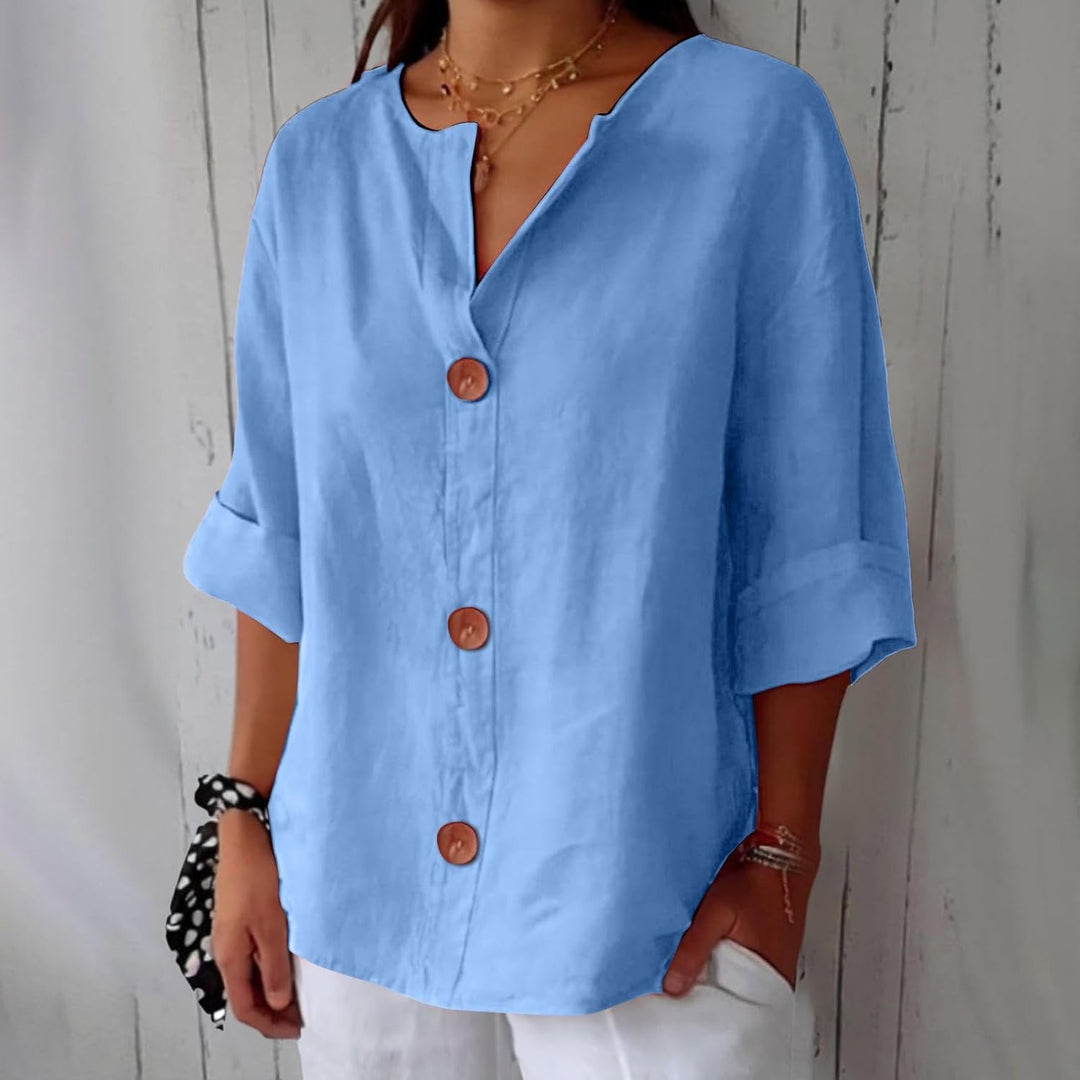 Olivia – lockere Leinenbluse: leichtes und bequemes Sommer-Top