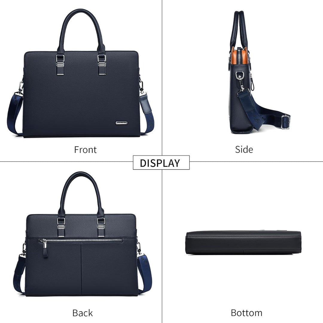 Business-Laptoptasche aus Echtleder mit mehreren Fächern für Profis