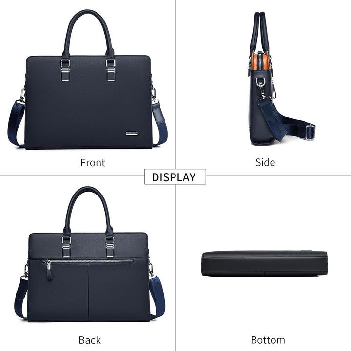 Business-Laptoptasche aus Echtleder mit mehreren Fächern für Profis